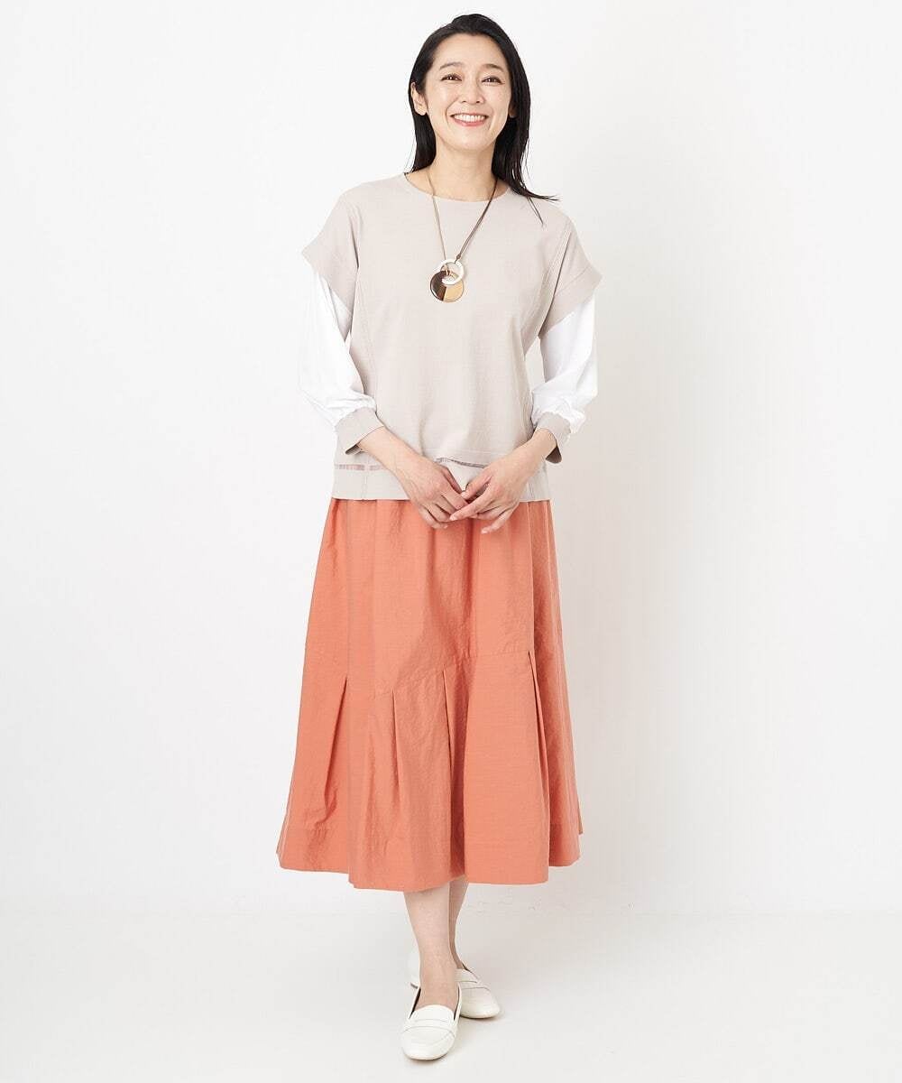PHHGS02290 GEORGES RECH(小さいサイズ)(メゾン ドゥ サンク) ワッシャーアシメ切替スカート ネイビー