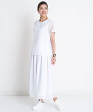PHHGS32290 GEORGES RECH(小さいサイズ)(メゾン ドゥ サンク) [セットアップ対応]シアーチェックチュールスカート ブラック