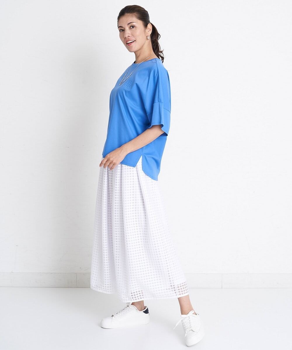 PHHGS32290 GEORGES RECH(小さいサイズ)(メゾン ドゥ サンク) [セットアップ対応]シアーチェックチュールスカート ブラック