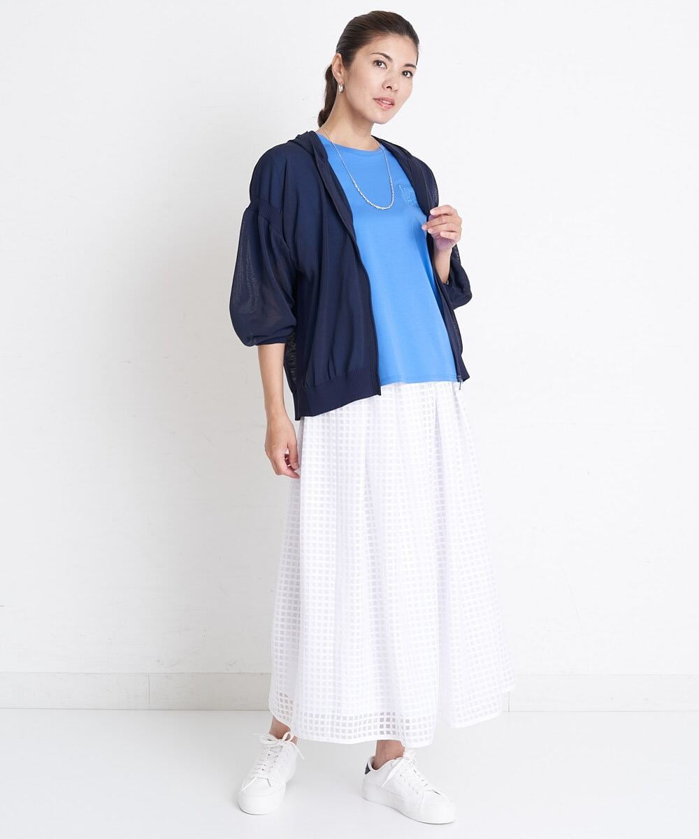 PHHGS32290 GEORGES RECH(小さいサイズ)(メゾン ドゥ サンク) [セットアップ対応]シアーチェックチュールスカート ブラック