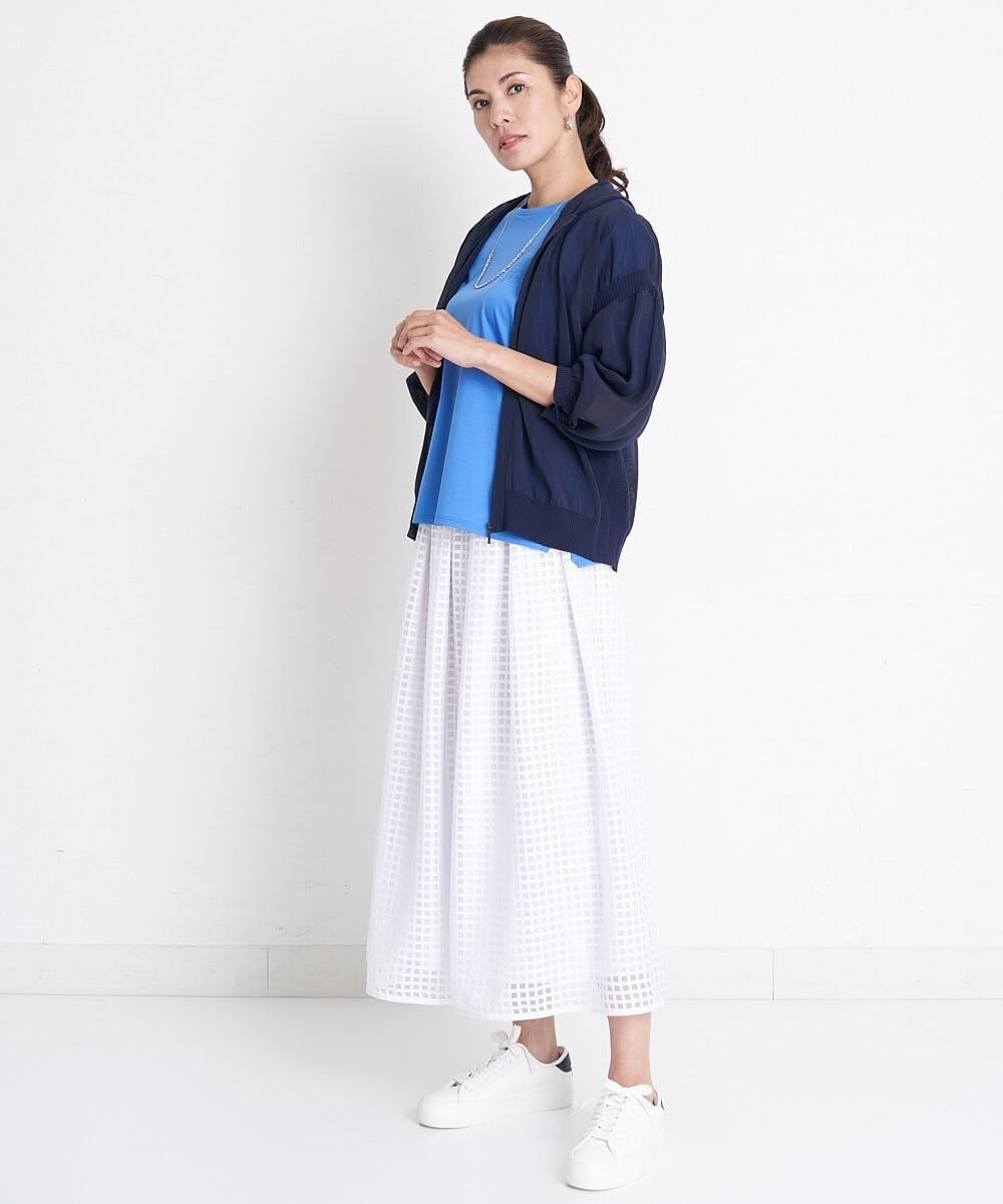 PHHGS32290 GEORGES RECH(小さいサイズ)(メゾン ドゥ サンク) [セットアップ対応]シアーチェックチュールスカート ブラック