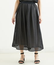 PHHGS32290 GEORGES RECH(小さいサイズ)(メゾン ドゥ サンク) [セットアップ対応]シアーチェックチュールスカート ブラック