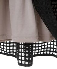 PHHGS32290 GEORGES RECH(小さいサイズ)(メゾン ドゥ サンク) [セットアップ対応]シアーチェックチュールスカート ブラック