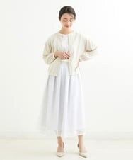 PHHGS32290 GEORGES RECH(小さいサイズ)(メゾン ドゥ サンク) [セットアップ対応]シアーチェックチュールスカート ブラック