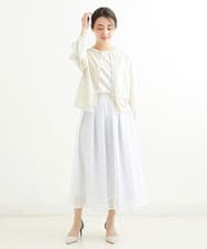 PHHGS32290 GEORGES RECH(小さいサイズ)(メゾン ドゥ サンク) [セットアップ対応]シアーチェックチュールスカート ブラック