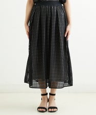 PHHGS32290 GEORGES RECH(小さいサイズ)(メゾン ドゥ サンク) [セットアップ対応]シアーチェックチュールスカート ブラック
