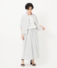 PHHHA55330 GEORGES RECH(小さいサイズ)(メゾン ドゥ サンク) [接触冷感/吸汗速乾]サッカータックフレアースカート ライトグレー