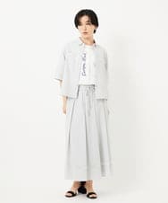 PHHHA55330 GEORGES RECH(小さいサイズ)(メゾン ドゥ サンク) [接触冷感/吸汗速乾]サッカータックフレアースカート ライトグレー