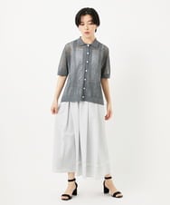 PHHHA55330 GEORGES RECH(小さいサイズ)(メゾン ドゥ サンク) [接触冷感/吸汗速乾]サッカータックフレアースカート ライトグレー