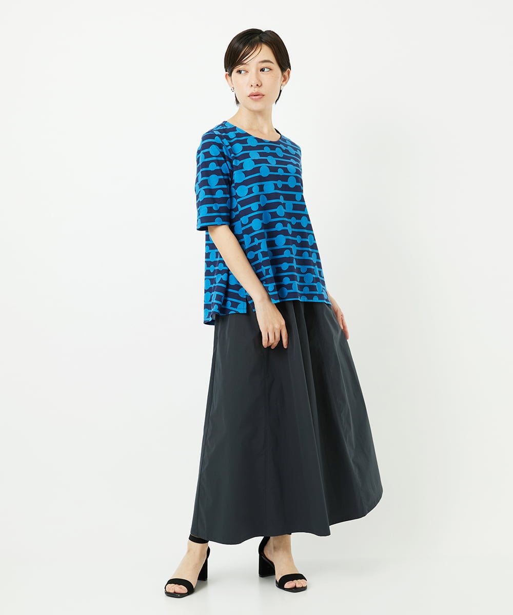 PHHHB05290 GEORGES RECH(小さいサイズ)(メゾン ドゥ サンク) [撥水加工]タフタギャザーフレアスカート ダークグレー