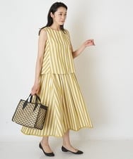 PHHHP03270 GEORGES RECH(小さいサイズ)(メゾン ドゥ サンク) 【セットアップ対応】ストライプフレアスカート イエロー
