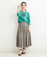 PHHHT18330 GEORGES RECH(小さいサイズ)(メゾン ドゥ サンク) ヴィンテージツイルプリーツスカート グレイッシュベージュ