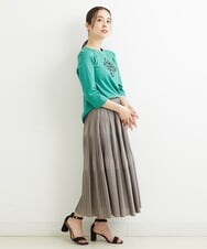 PHHHT18330 GEORGES RECH(小さいサイズ)(メゾン ドゥ サンク) ヴィンテージツイルプリーツスカート グレイッシュベージュ