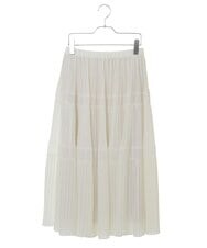 PHHHT18330 GEORGES RECH(小さいサイズ)(メゾン ドゥ サンク) ヴィンテージツイルプリーツスカート グレイッシュベージュ