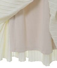 PHHHT18330 GEORGES RECH(小さいサイズ)(メゾン ドゥ サンク) ヴィンテージツイルプリーツスカート グレイッシュベージュ