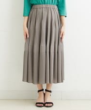 PHHHT18330 GEORGES RECH(小さいサイズ)(メゾン ドゥ サンク) ヴィンテージツイルプリーツスカート グレイッシュベージュ