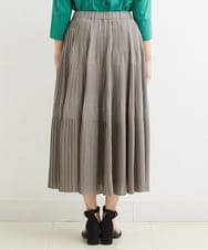 PHHHT18330 GEORGES RECH(小さいサイズ)(メゾン ドゥ サンク) ヴィンテージツイルプリーツスカート グレイッシュベージュ