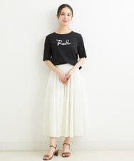 PHHHT18330 GEORGES RECH(小さいサイズ)(メゾン ドゥ サンク) ヴィンテージツイルプリーツスカート グレイッシュベージュ