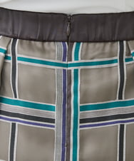 PHHHW01390 GEORGES RECH(小さいサイズ)(メゾン ドゥ サンク) [セットアップ対応]グラフィカルチェックシースルーフレアースカート ブラウン系