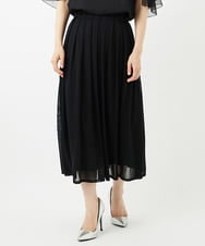 PHHJB22330 GEORGES RECH(小さいサイズ)(メゾン ドゥ サンク) シアーストライプティアードスカート ブラック