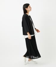 PHHJB22330 GEORGES RECH(小さいサイズ)(メゾン ドゥ サンク) シアーストライプティアードスカート ブラック