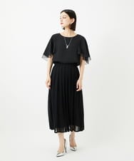 PHHJB22330 GEORGES RECH(小さいサイズ)(メゾン ドゥ サンク) シアーストライプティアードスカート ブラック
