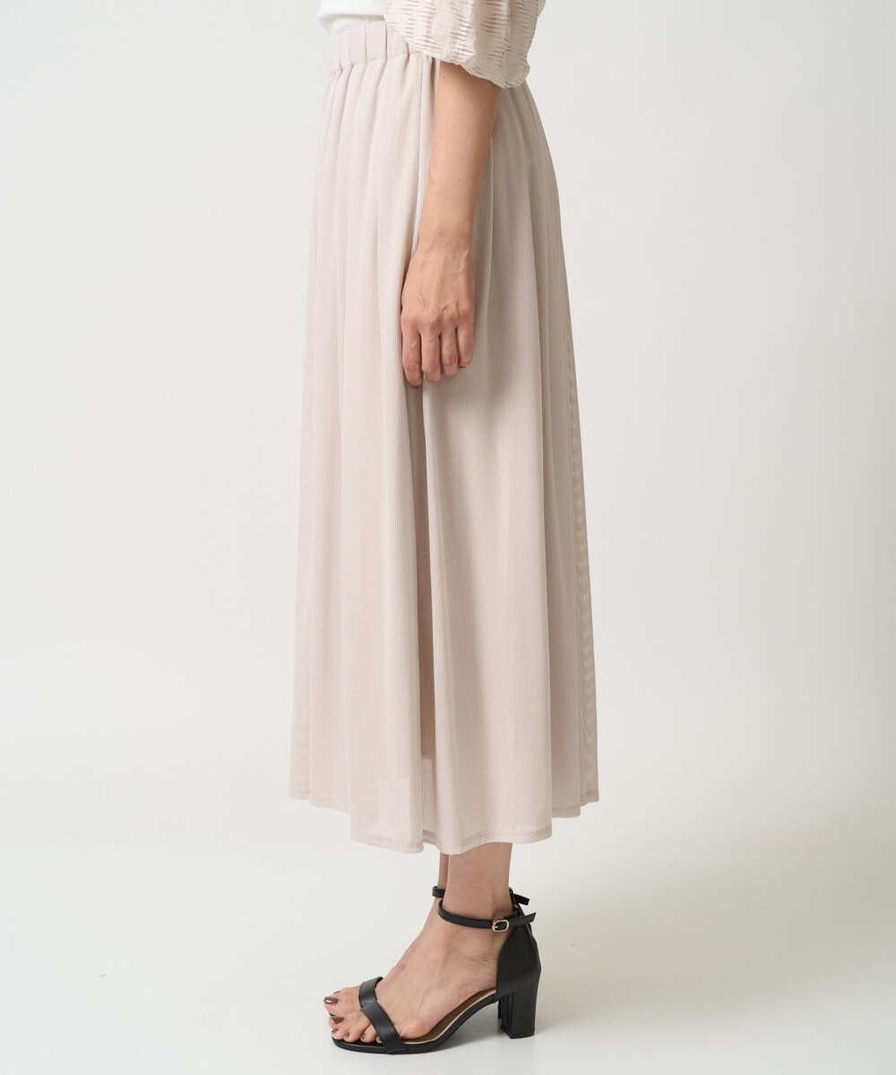 PHHJB22330 GEORGES RECH(小さいサイズ)(メゾン ドゥ サンク) シアーストライプティアードスカート ブラック