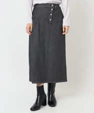 PHHJB40290 GEORGES RECH(小さいサイズ)(メゾン ドゥ サンク)  [セットアップ対応]セミタイトブラックデニムスカート ブラック