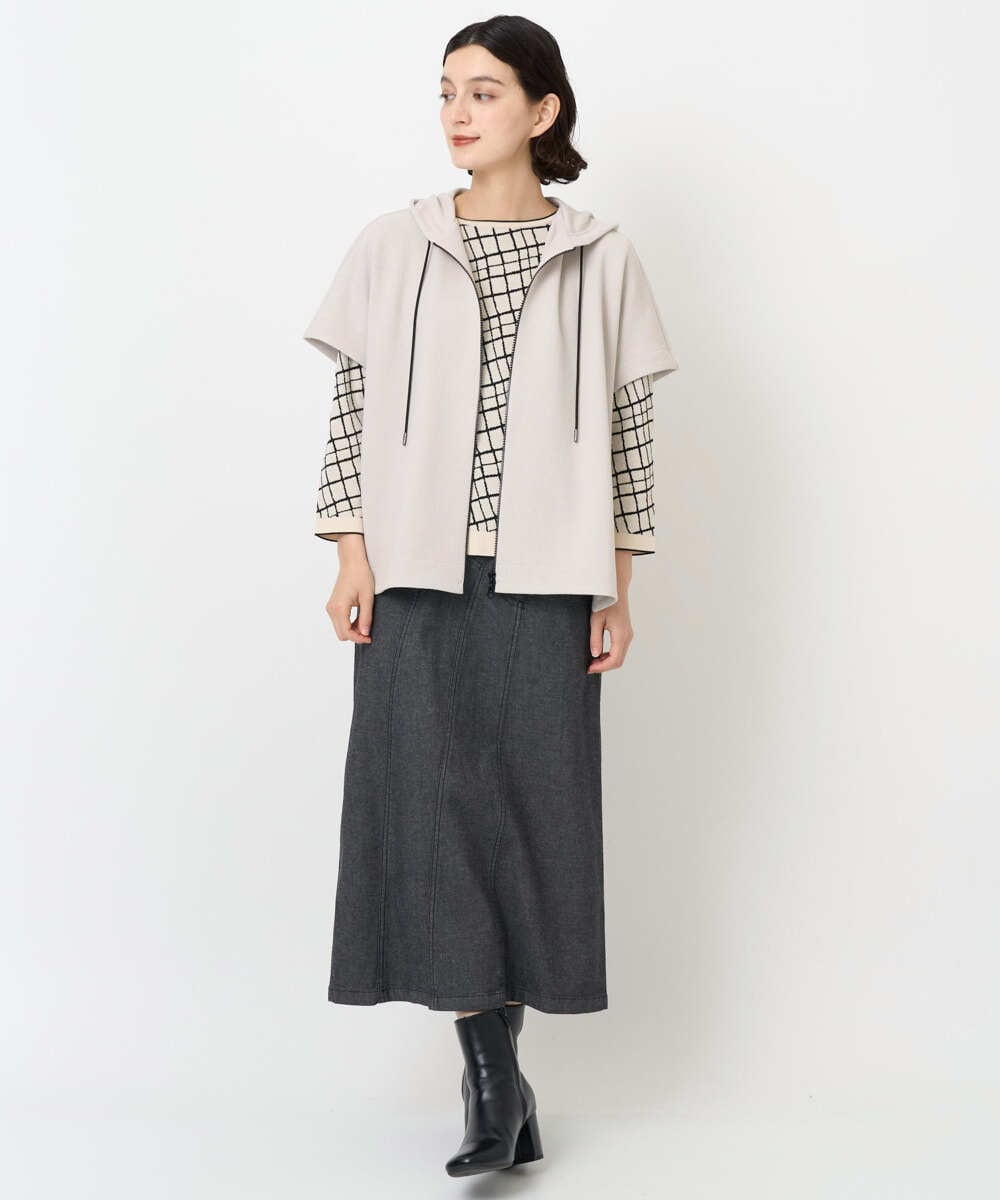 PHHJB40290 GEORGES RECH(小さいサイズ)(メゾン ドゥ サンク)  [セットアップ対応]セミタイトブラックデニムスカート ブラック