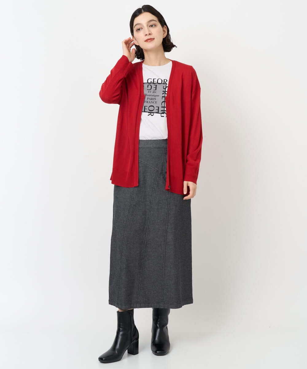 PHHJB40290 GEORGES RECH(小さいサイズ)(メゾン ドゥ サンク)  [セットアップ対応]セミタイトブラックデニムスカート ブラック