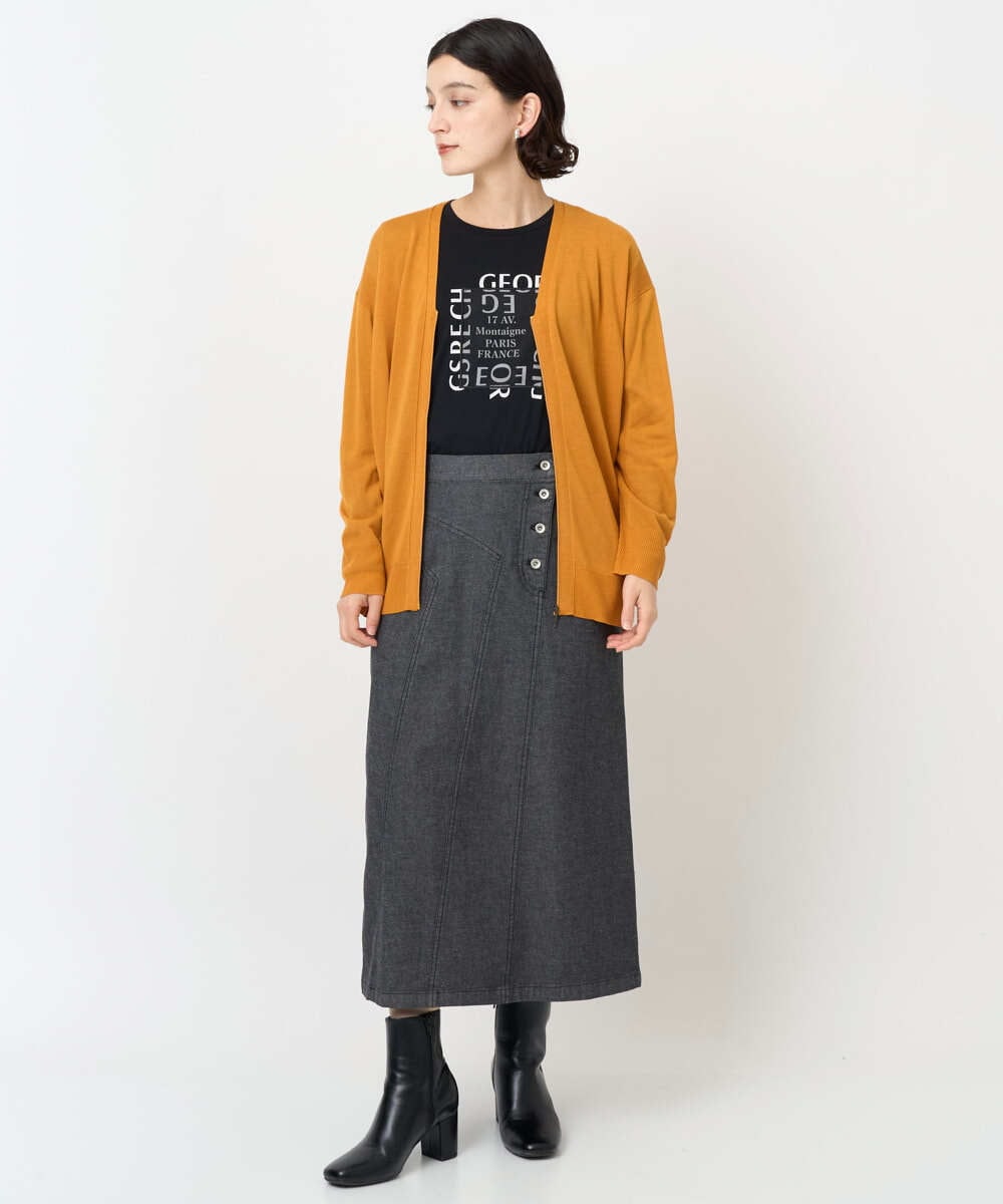 PHHJB40290 GEORGES RECH(小さいサイズ)(メゾン ドゥ サンク)  [セットアップ対応]セミタイトブラックデニムスカート ブラック