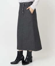 PHHJB40290 GEORGES RECH(小さいサイズ)(メゾン ドゥ サンク)  [セットアップ対応]セミタイトブラックデニムスカート ブラック
