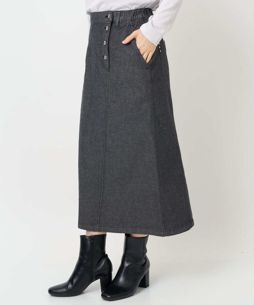 PHHJB40290 GEORGES RECH(小さいサイズ)(メゾン ドゥ サンク)  [セットアップ対応]セミタイトブラックデニムスカート ブラック