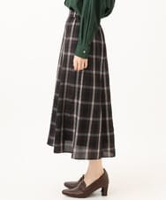 PHHJE21290 GEORGES RECH(小さいサイズ)(メゾン ドゥ サンク)  [セットアップ対応]チェックフレアスカート ブラウン