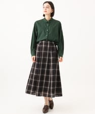 PHHJE21290 GEORGES RECH(小さいサイズ)(メゾン ドゥ サンク)  [セットアップ対応]チェックフレアスカート ブラウン