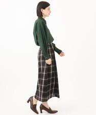 PHHJE21290 GEORGES RECH(小さいサイズ)(メゾン ドゥ サンク)  [セットアップ対応]チェックフレアスカート ブラウン
