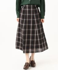 PHHJE21290 GEORGES RECH(小さいサイズ)(メゾン ドゥ サンク)  [セットアップ対応]チェックフレアスカート ブラウン