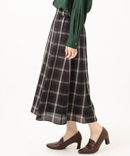 PHHJE21290 GEORGES RECH(小さいサイズ)(メゾン ドゥ サンク)  [セットアップ対応]チェックフレアスカート ブラウン