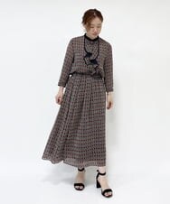 PHHJR31330 GEORGES RECH(小さいサイズ)(メゾン ドゥ サンク) タックギャザープリントスカート ブラック