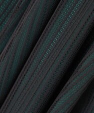 PHHJS05330 GEORGES RECH(小さいサイズ)(メゾン ドゥ サンク) メッシュストライプギャザーフレアスカート ブラック×グリーン