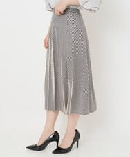 PHHJS46330 GEORGES RECH(小さいサイズ)(メゾン ドゥ サンク) ダイヤ柄プリーツスカート ブラック×グレージュ