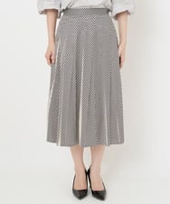 PHHJS46330 GEORGES RECH(小さいサイズ)(メゾン ドゥ サンク) ダイヤ柄プリーツスカート ブラック×グレージュ