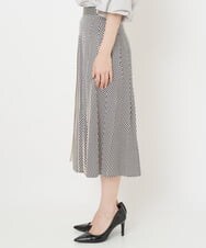 PHHJS46330 GEORGES RECH(小さいサイズ)(メゾン ドゥ サンク) ダイヤ柄プリーツスカート ブラック×グレージュ