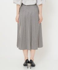 PHHJS46330 GEORGES RECH(小さいサイズ)(メゾン ドゥ サンク) ダイヤ柄プリーツスカート ブラック×グレージュ