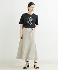 PHHJT39260 GEORGES RECH(小さいサイズ)(メゾン ドゥ サンク) [接触冷感]シャンブレーマーメイドスカート ブラック