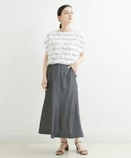 PHHJT39260 GEORGES RECH(小さいサイズ)(メゾン ドゥ サンク) [接触冷感]シャンブレーマーメイドスカート ブラック