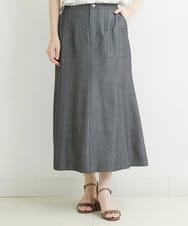 PHHJT39260 GEORGES RECH(小さいサイズ)(メゾン ドゥ サンク) [接触冷感]シャンブレーマーメイドスカート ブラック