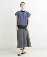 PHHJT39260 GEORGES RECH(小さいサイズ)(メゾン ドゥ サンク) [接触冷感]シャンブレーマーメイドスカート ブラック