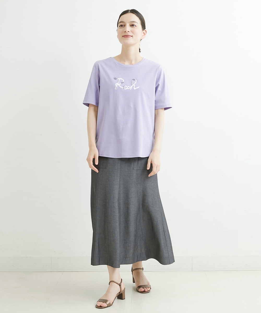 PHHJT39260 GEORGES RECH(小さいサイズ)(メゾン ドゥ サンク) [接触冷感]シャンブレーマーメイドスカート ブラック