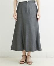 PHHJT39260 GEORGES RECH(小さいサイズ)(メゾン ドゥ サンク) [接触冷感]シャンブレーマーメイドスカート ブラック